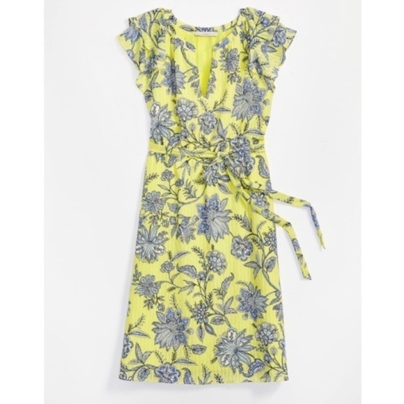 Loft Petite Trellis Garden Ruffle Sleeve Dress - MP - Picture 1 of 9